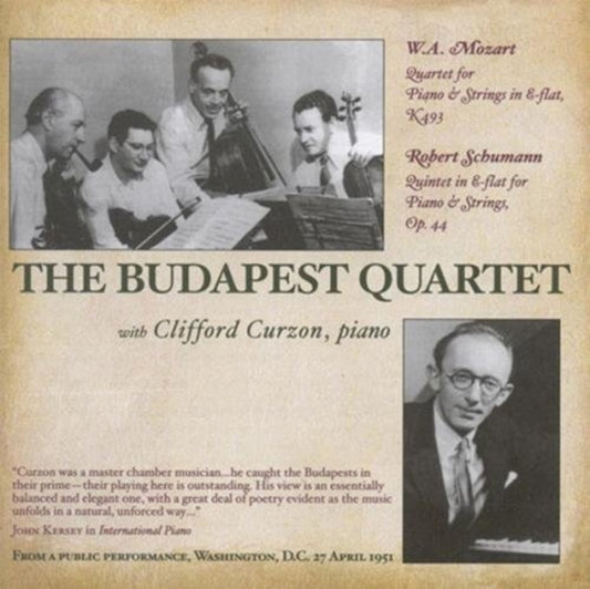 Quartet for Piano and Strings (The Budapest Quartet, Curzon)